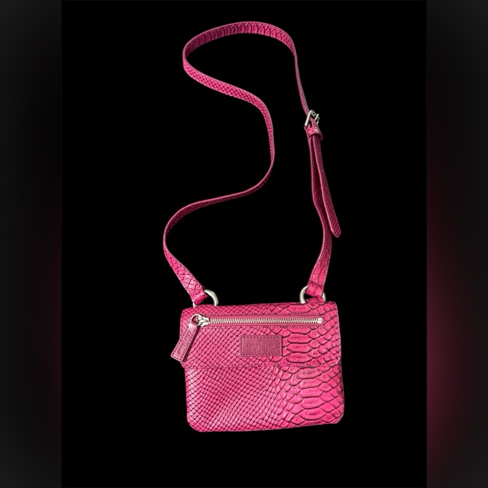 Cole Haan Pink Snakeskin Leather Crossbody Bag